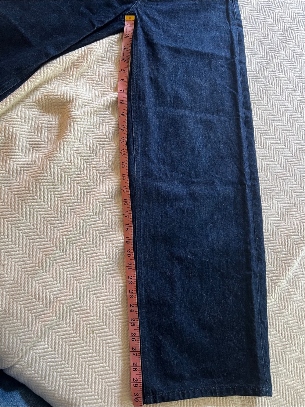 Zara Dark Blue Wide Leg Jeans Sz 26/27 - Picture 4 of 7